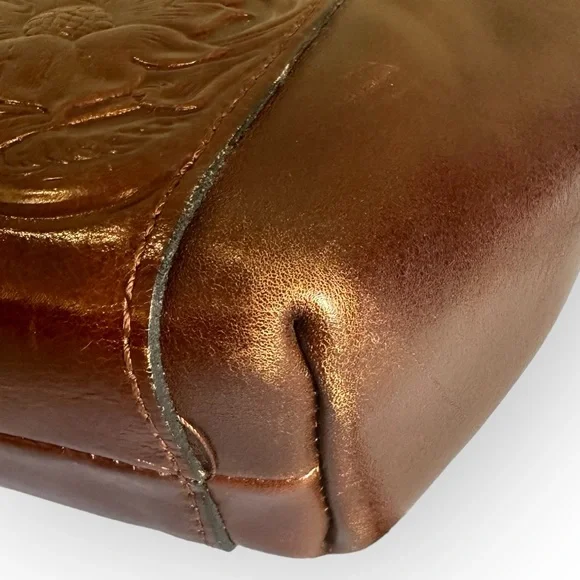 Patricia Nash AVELEY TOTE British Tan Tooled Leather Purse Bag - Picture 9 of 12